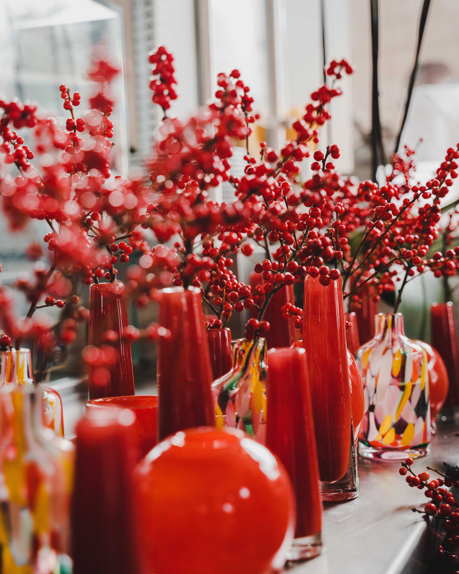 Festive Red Ilex - Petals at Bibendum